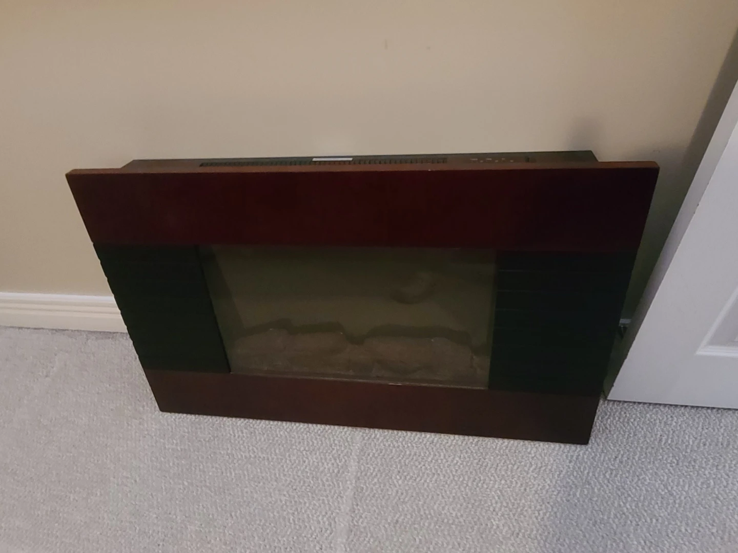 Electric Fireplace with Wood Mantel
