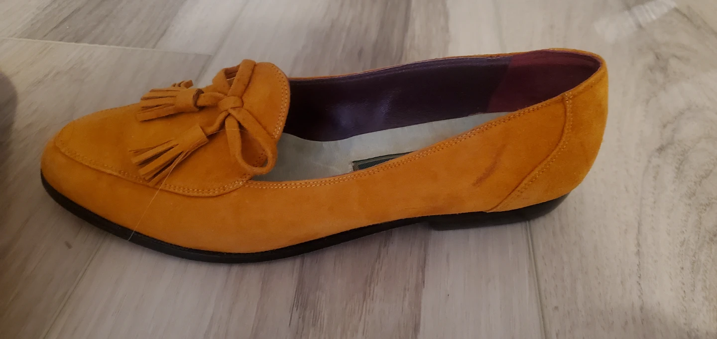 Cole Haan Orange Suede Tassel Loafer Flats Size 6 - photo 3