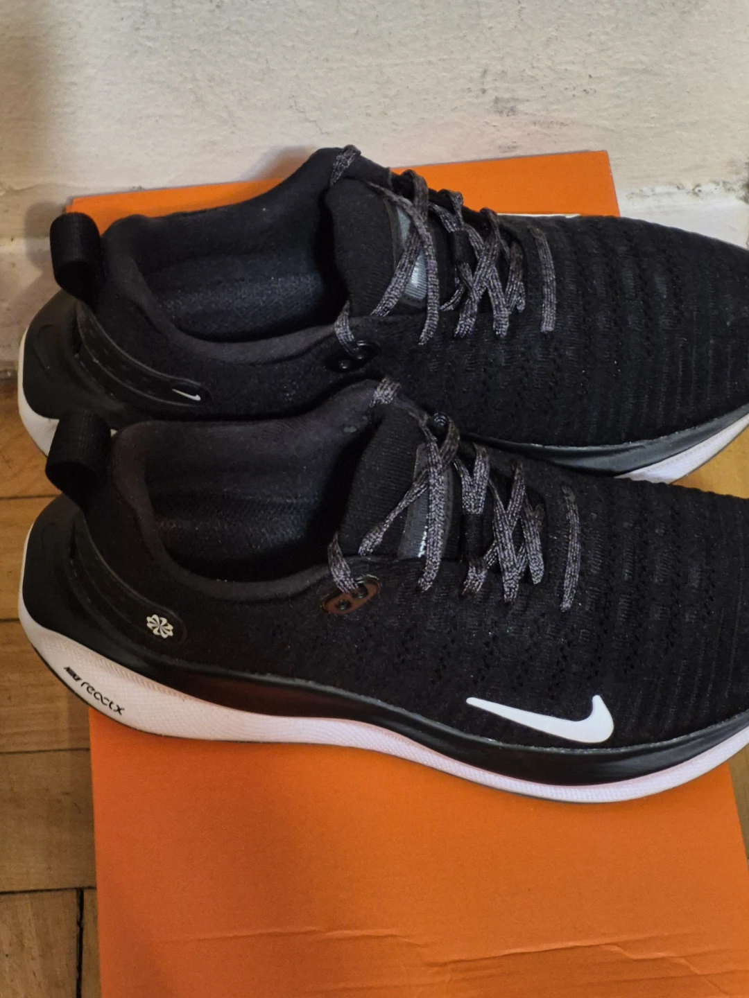 NIB)Nike ReactX 7.5 Infinity Run 4 Running Shoes Black White - photo 5