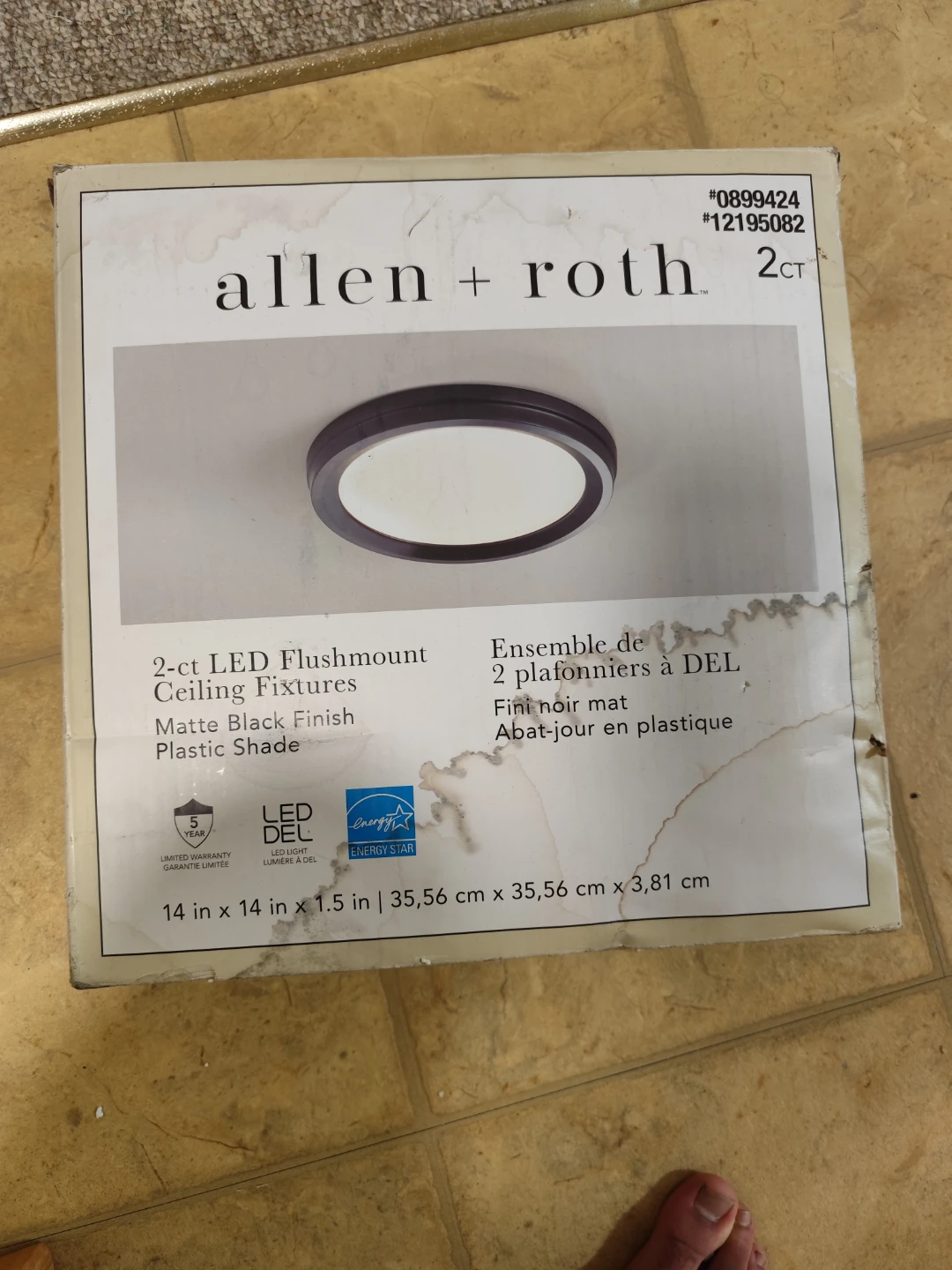 Allen + Roth 2-ct LED Flushmount Ceiling Fixtures - Matte Black