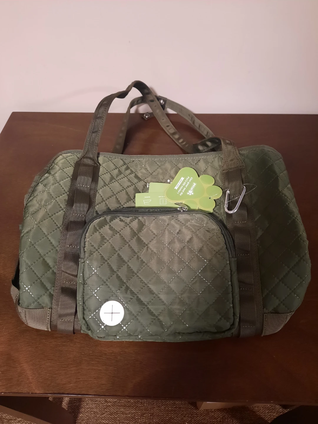 Green Quilted Dog carrier  bag