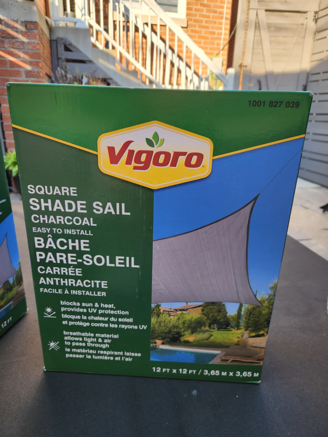 Vigoro Square Shade Sail - Charcoal