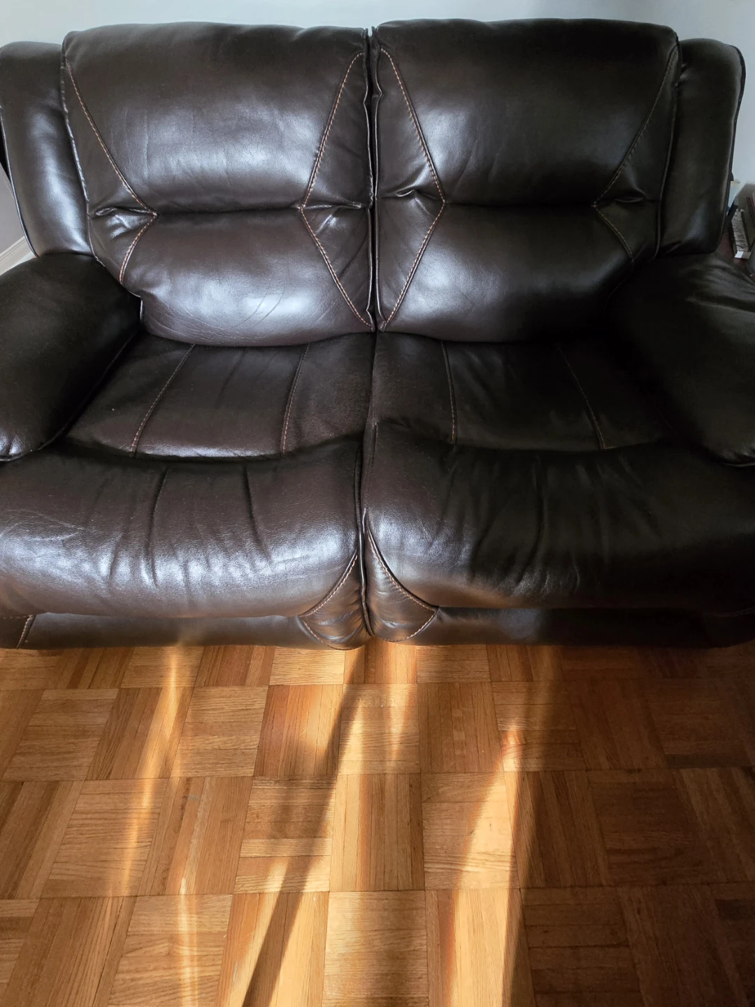 Dark Brown Faux Leather Recliner Chair