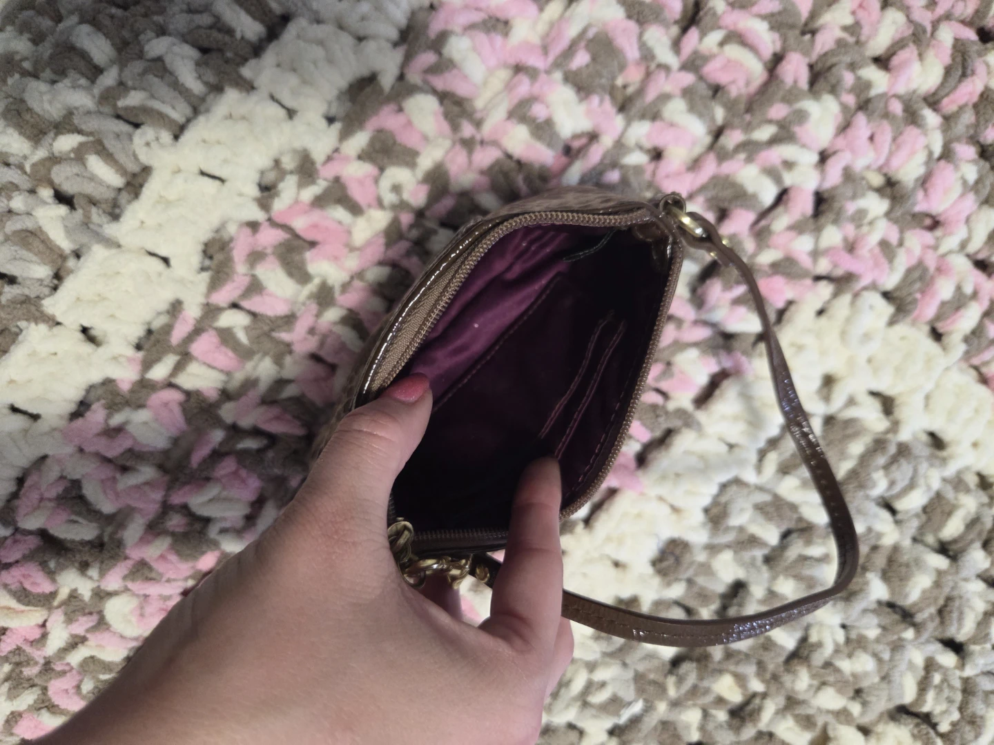 COACH Brown Snakeskin Wristlet Pouch - photo 3