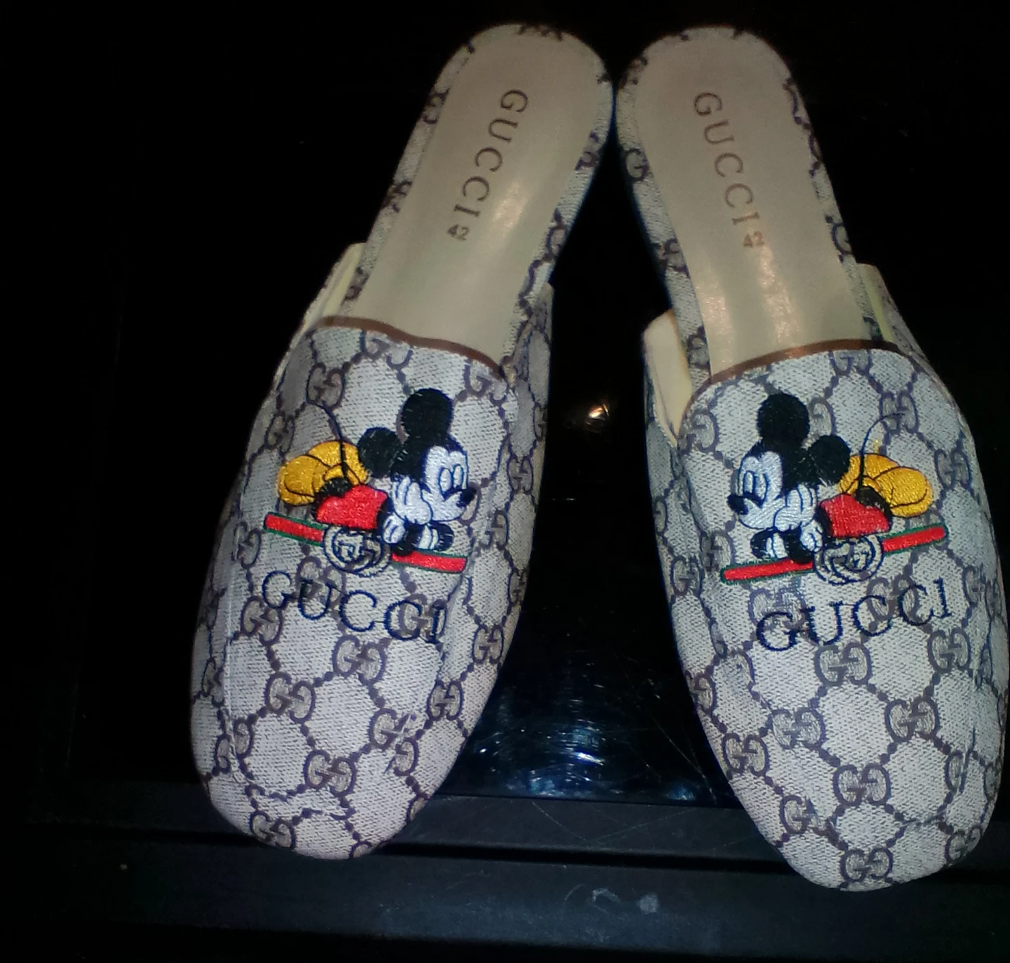 Gucci Mickey Mouse Slip-On Mules