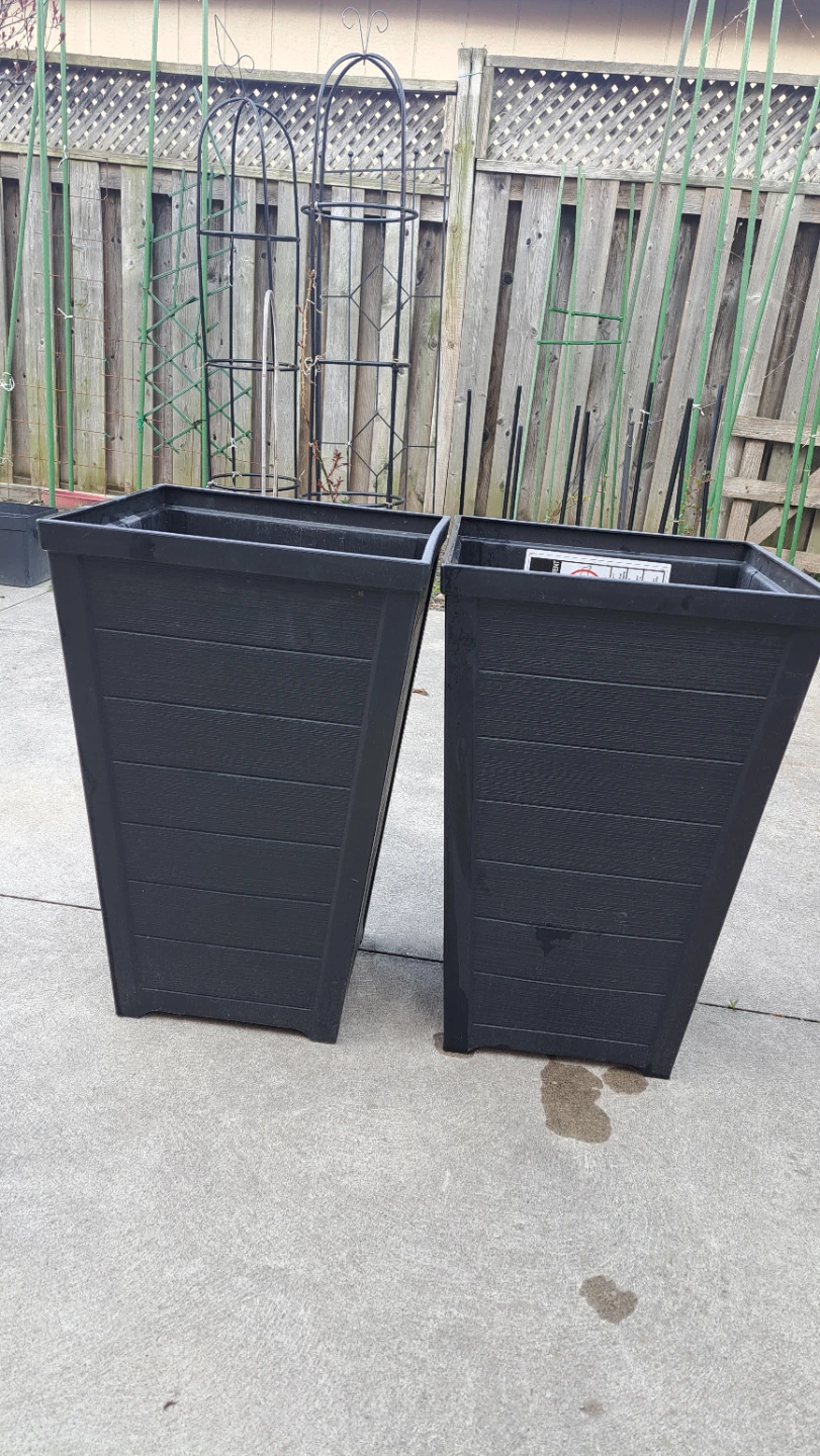 Costco Large Black Planters (Set of 2)