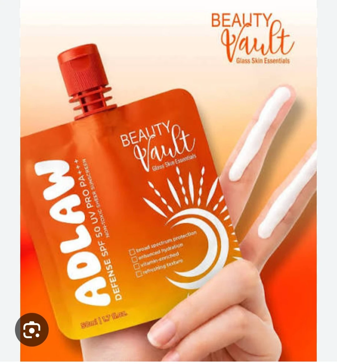 Beauty Vault Adlaw SPF 50 PA++++Sunscreen 50ml
