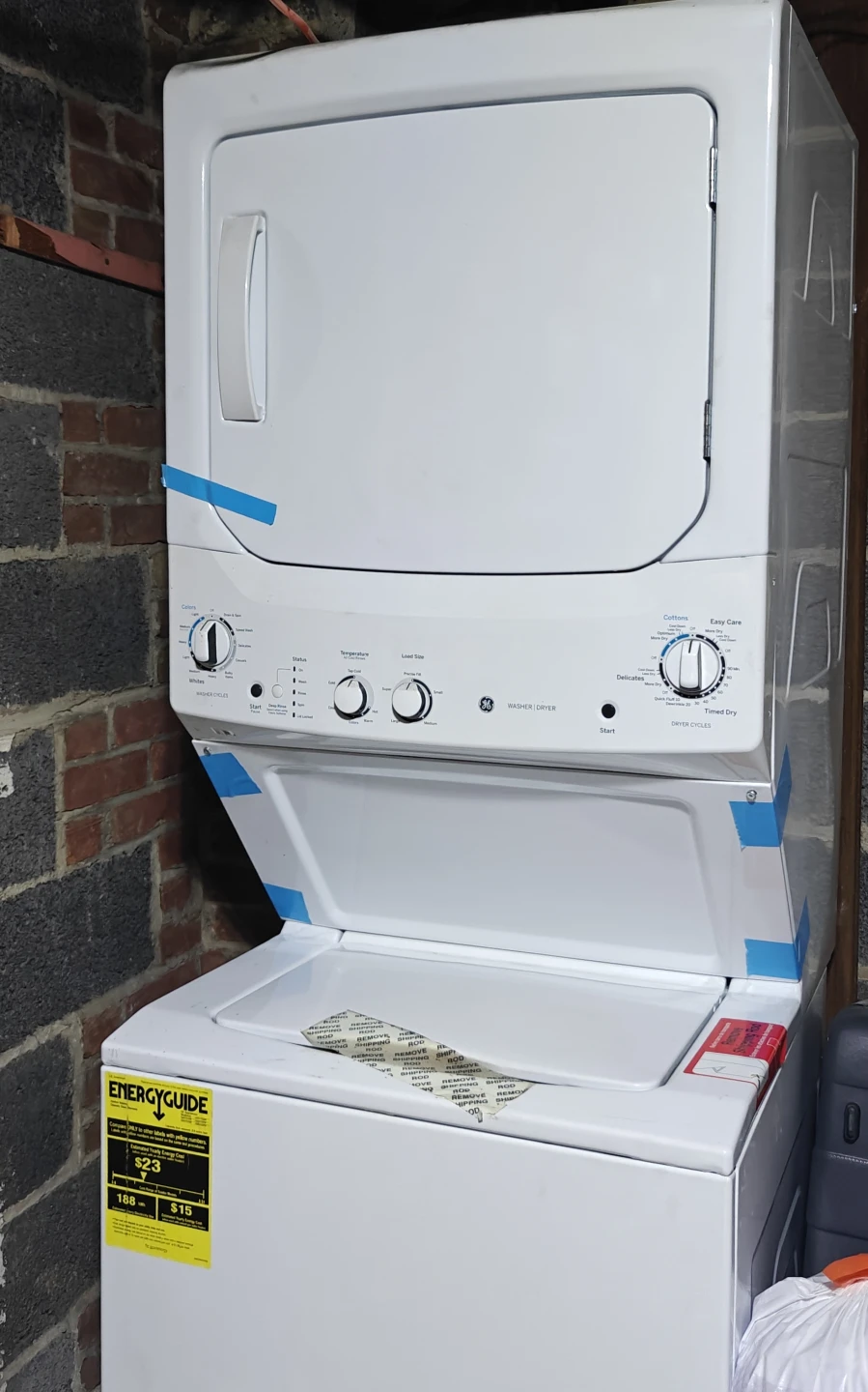 GE Electric Stacked Washer Dryer Laundry Combo - photo 2