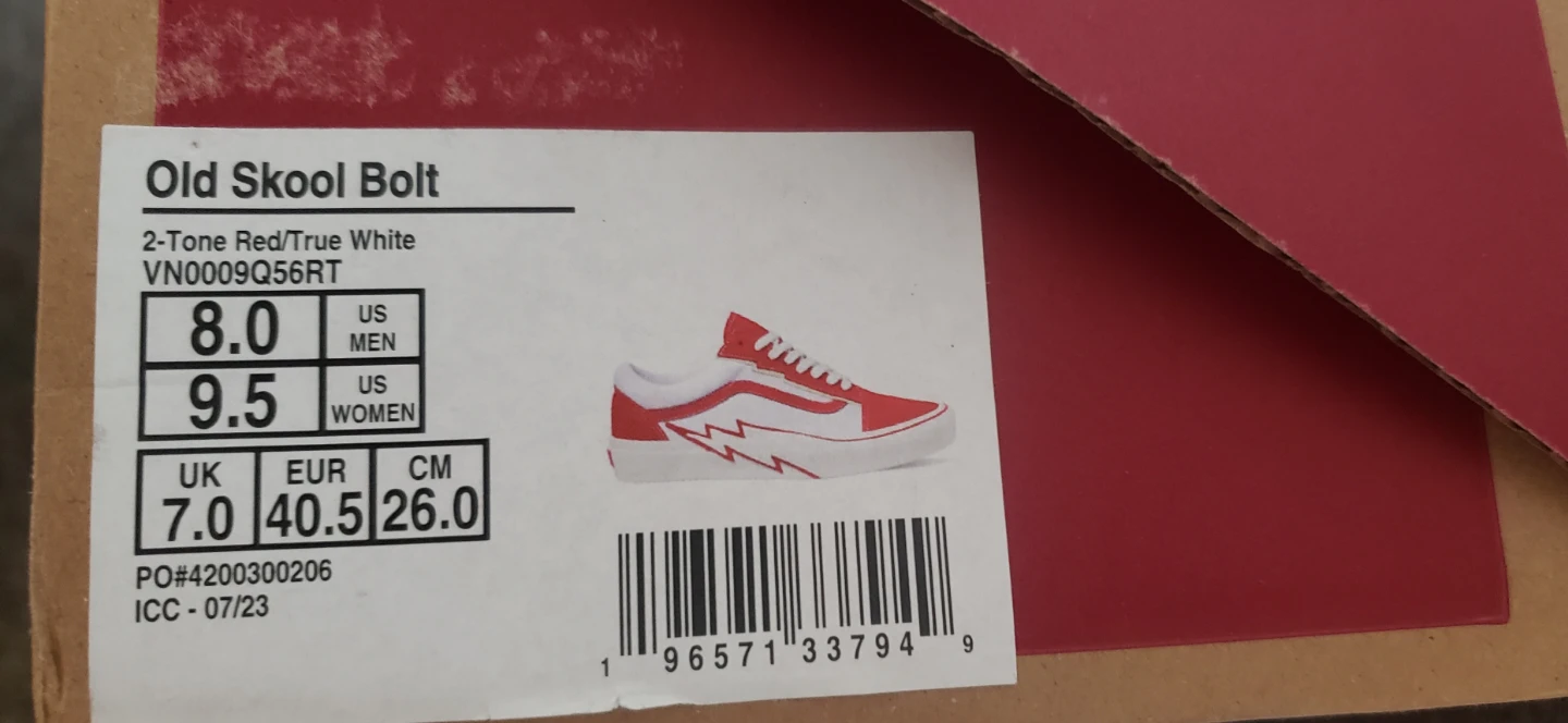 Brand new Old Skool Bolt 2-Tone Red White US 8 - photo 5