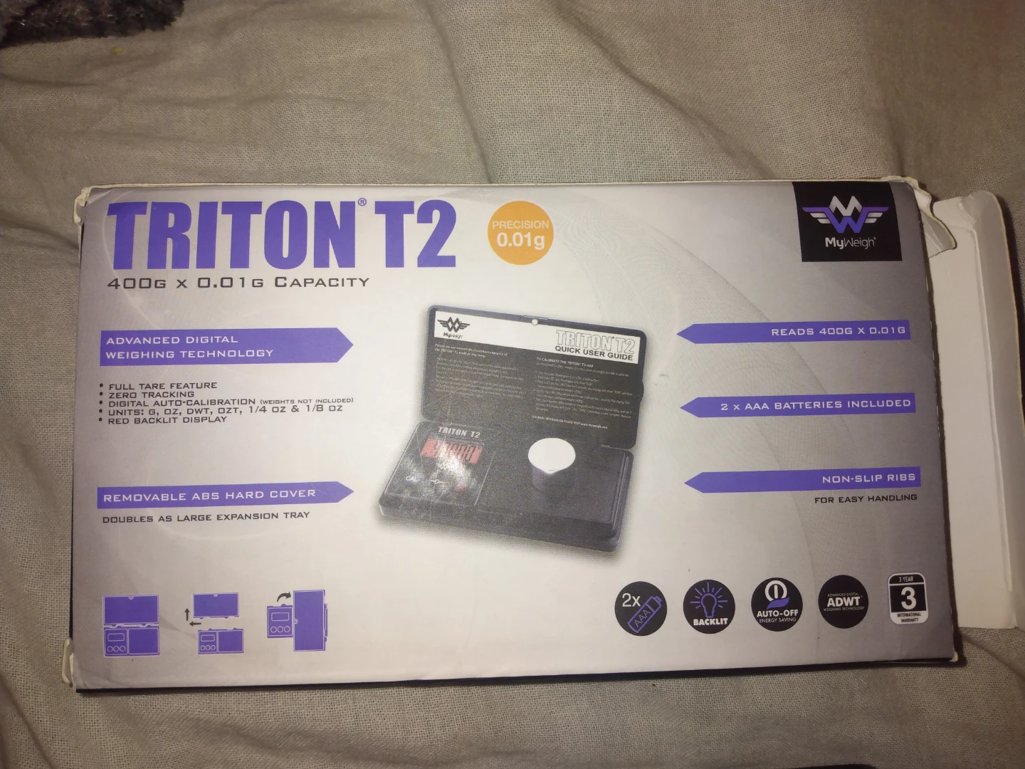 Brand New MyWeigh Triton T2 Digital Pocket Scale 400g x 0.01g - photo 3