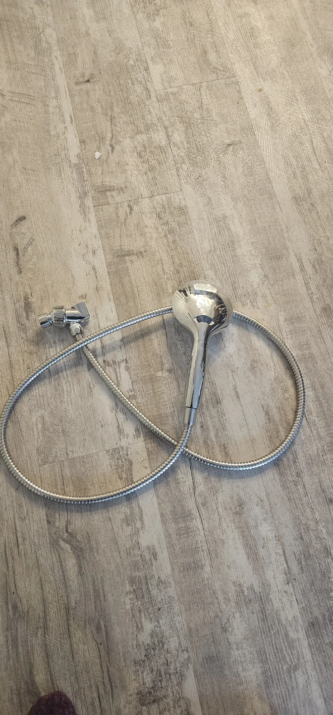 Chrome Handheld Shower Head with Hose - photo 2