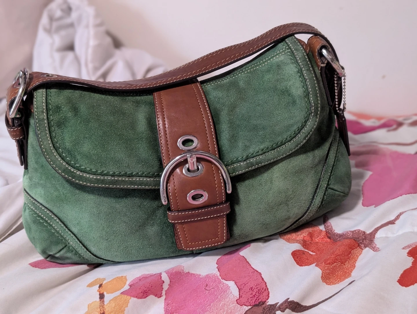 Coach green suede Soho bag (large)