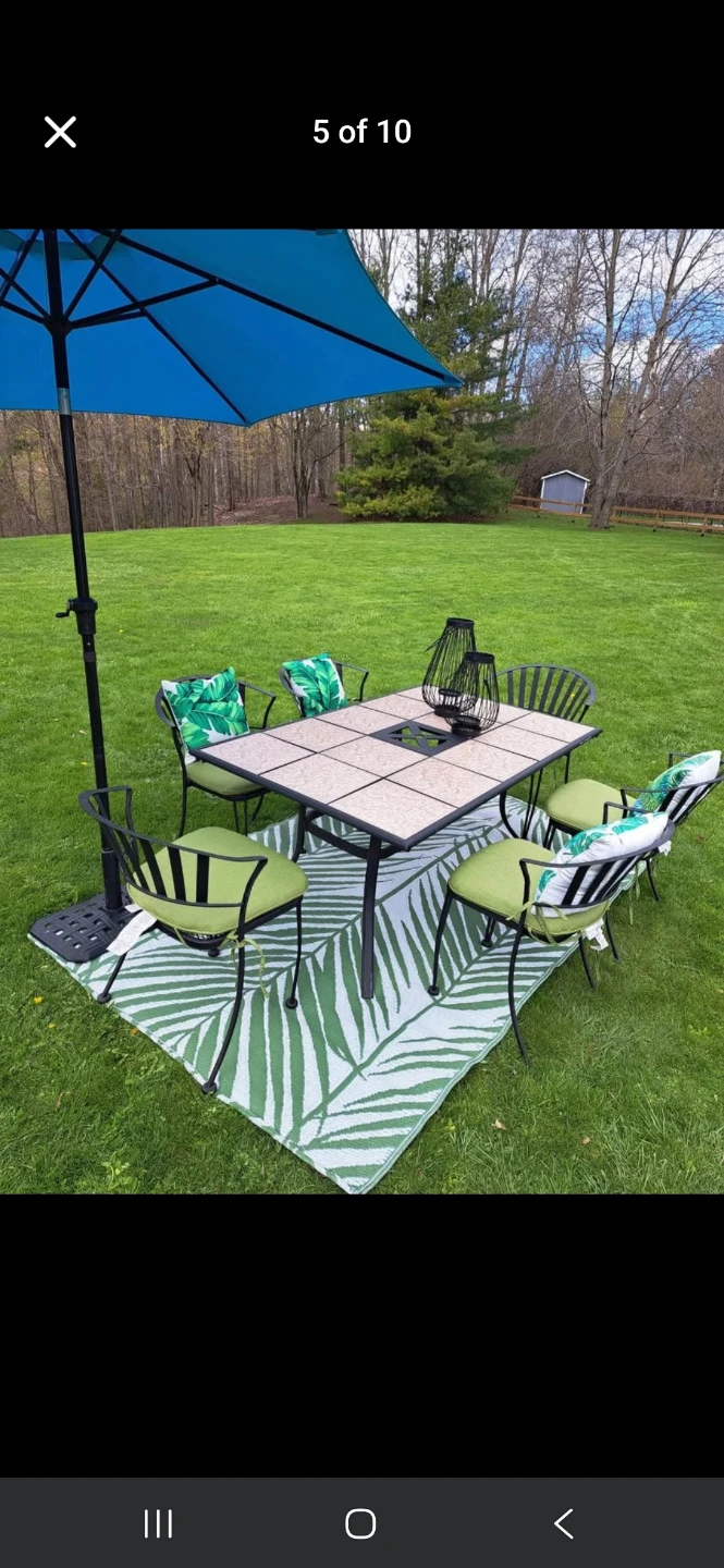 Patio Dining Set with Umbrella and Chairs - photo 5