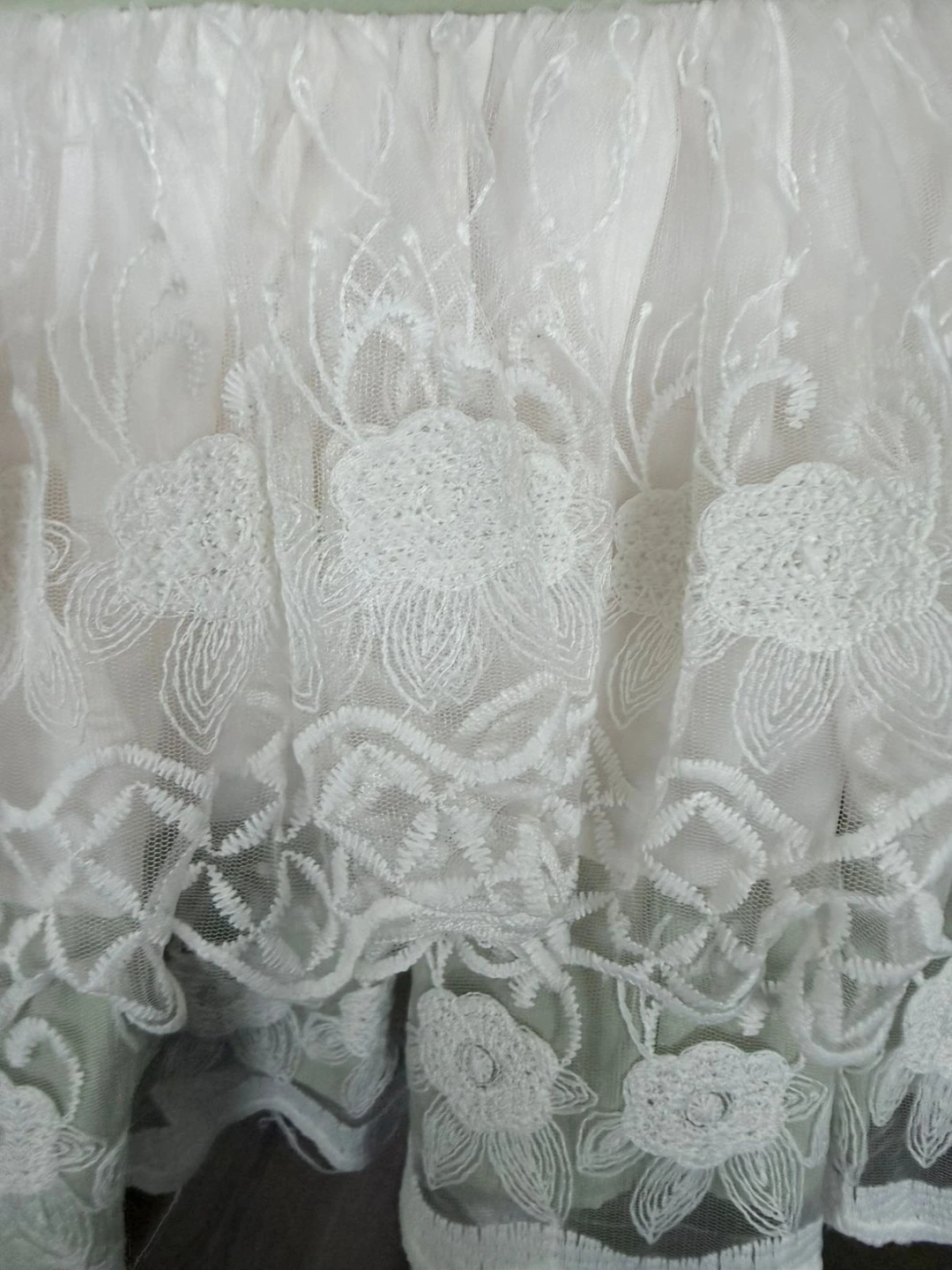 Baby Girl White Lace Dress with Sage Green Sash - photo 4