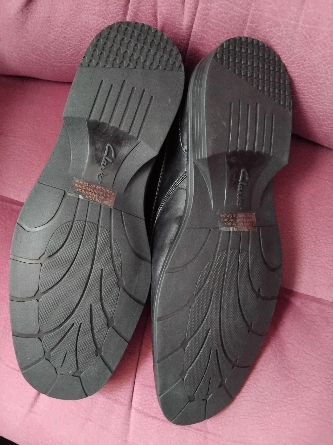 Clarks men black leather shoes 9.5 - photo 2