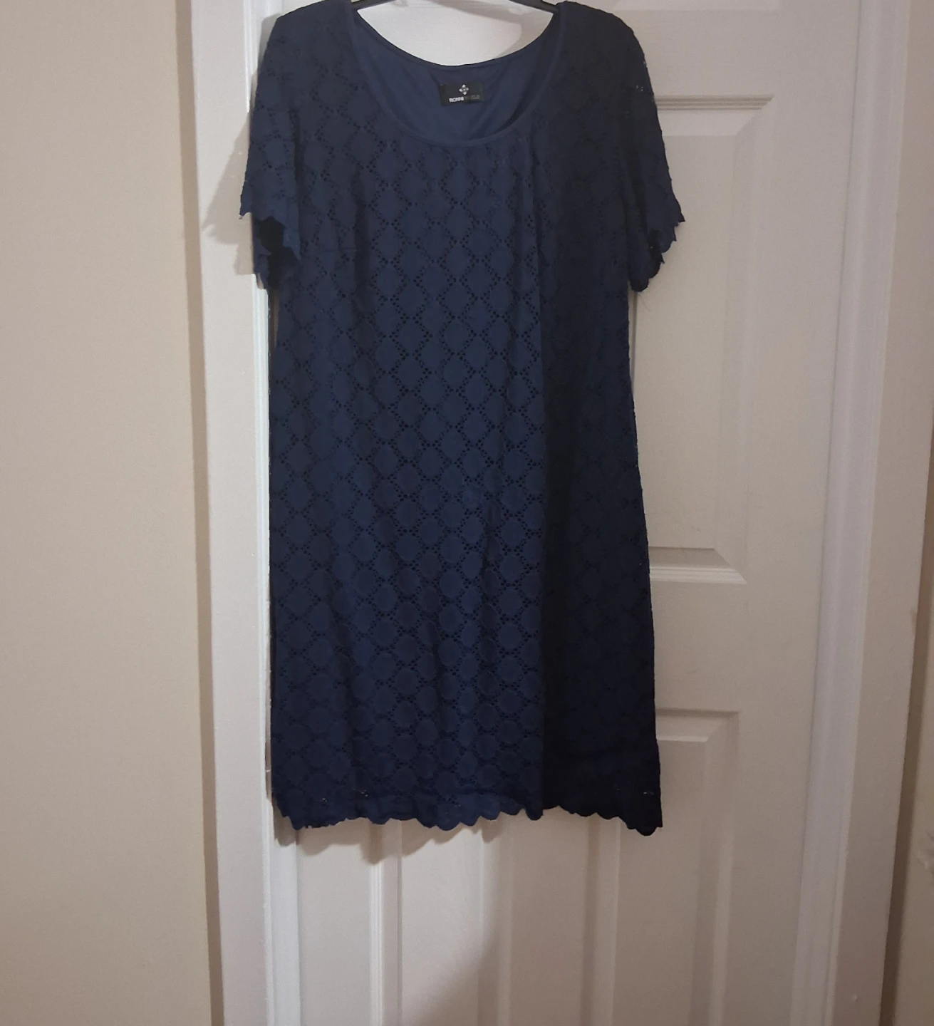 Ronni Nicole Navy Lace Sheath Dress