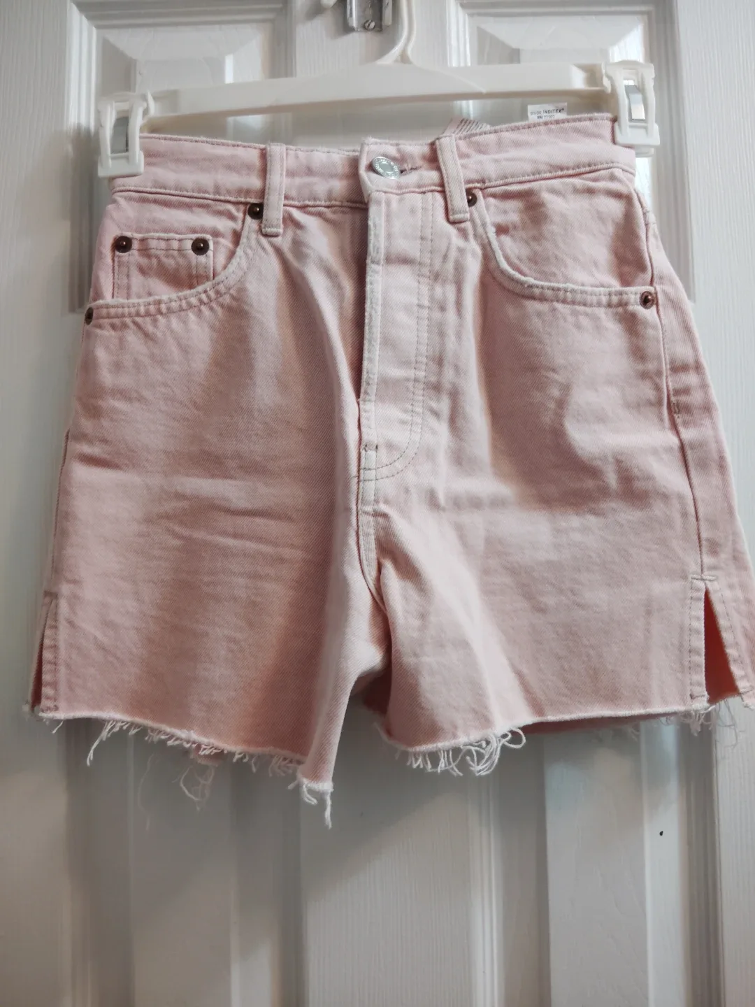 ZARA Pink Denim Shorts Size 0