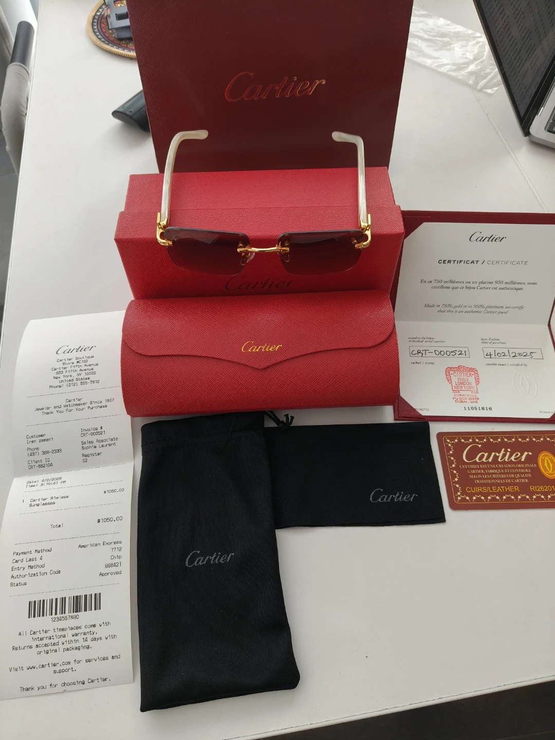 Cartier Rimless Sunglasses with White Accents - photo 5