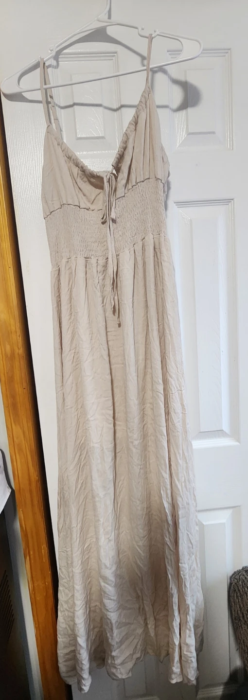 Icon Apparel Women's Smocked Maxi Dress - Tan - Size L - photo 2