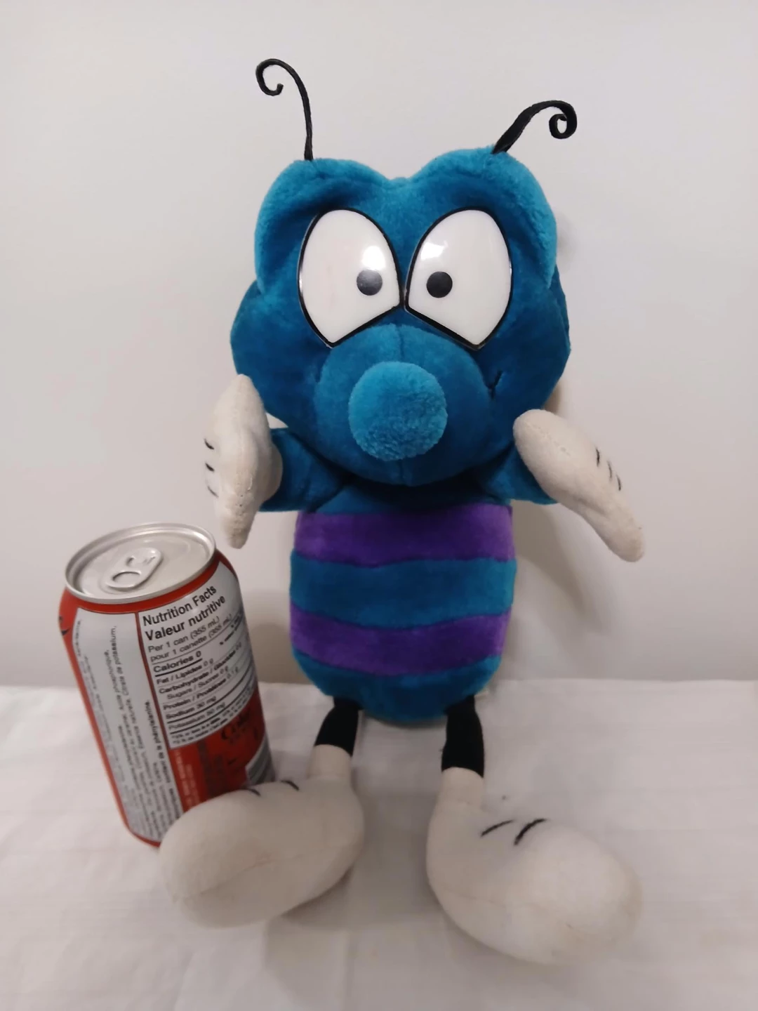 Blue & Purple Striped Cartoon Bug Plush Toy. Pick up only.