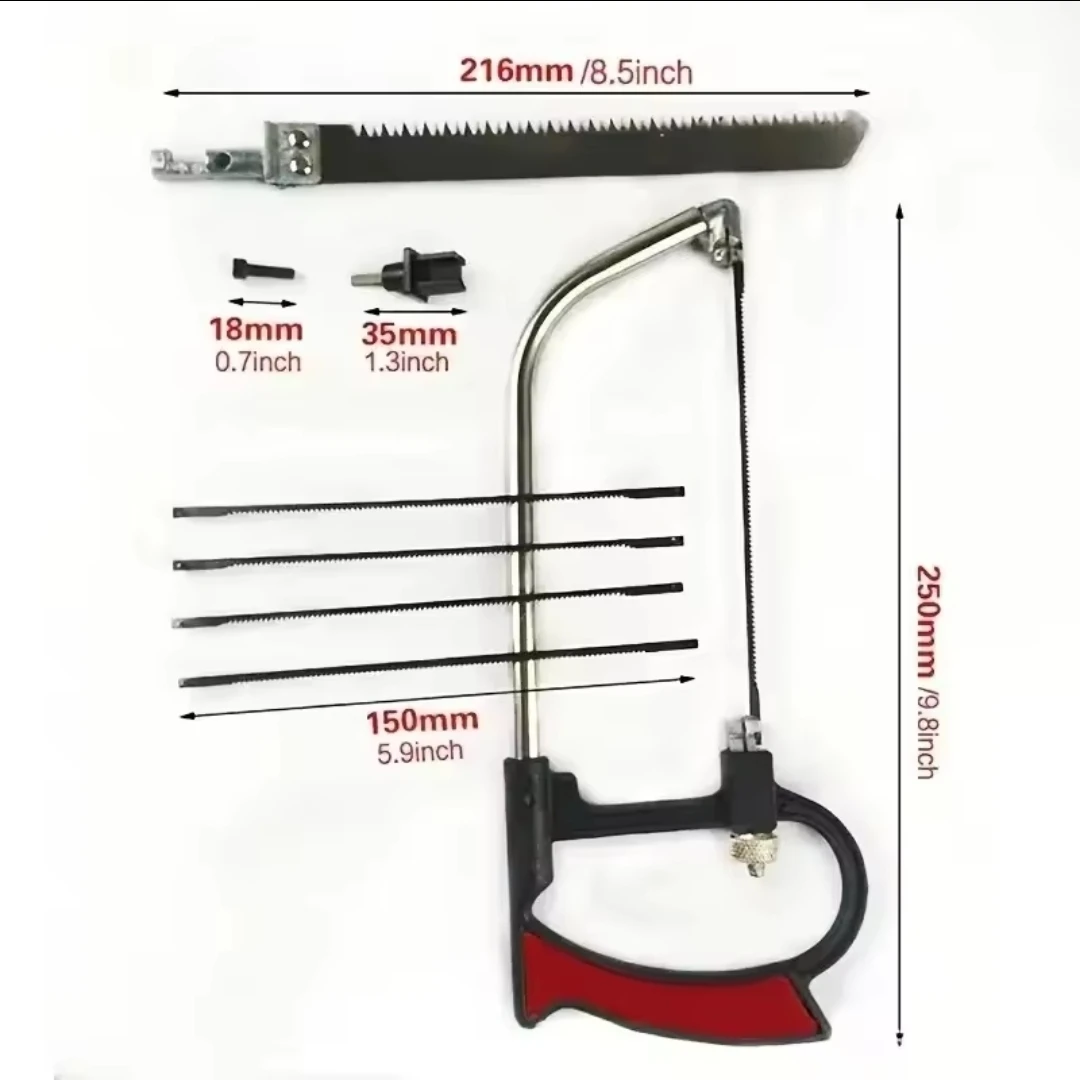 NEW hand saw 8 in 1 DIY Steel Saw Kit 6 Blades Wood Metal Glass - photo 4