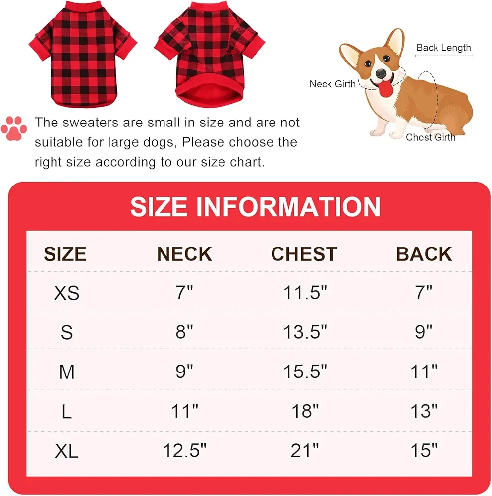 Red and Black Buffalo Plaid Dog Shirt - Size M - photo 3