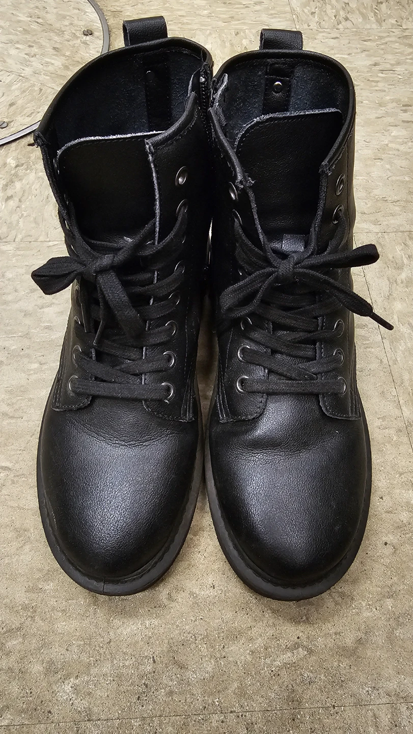 Steve Madden Black Leather Combat Boots