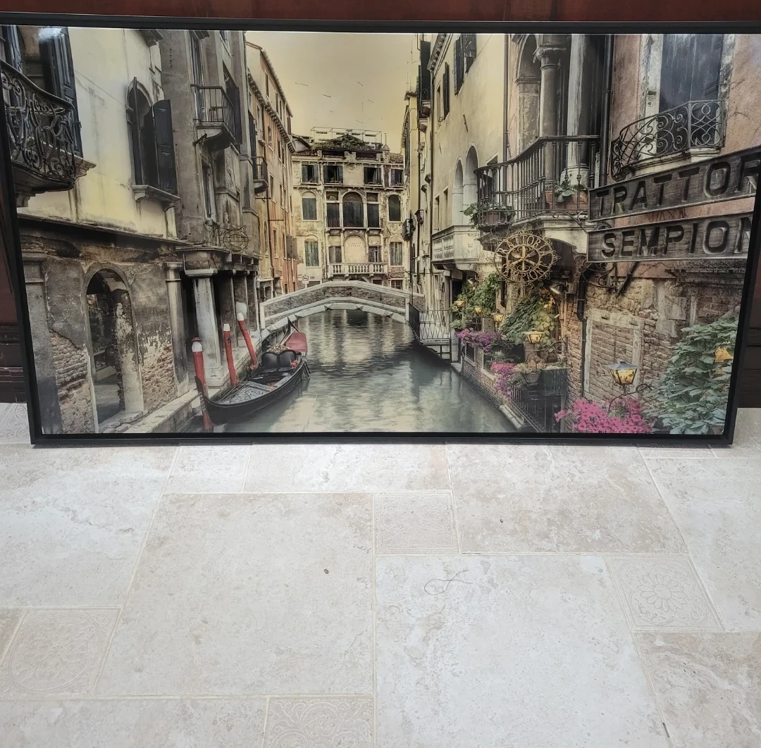 Large Framed Venice Canal Wall Art