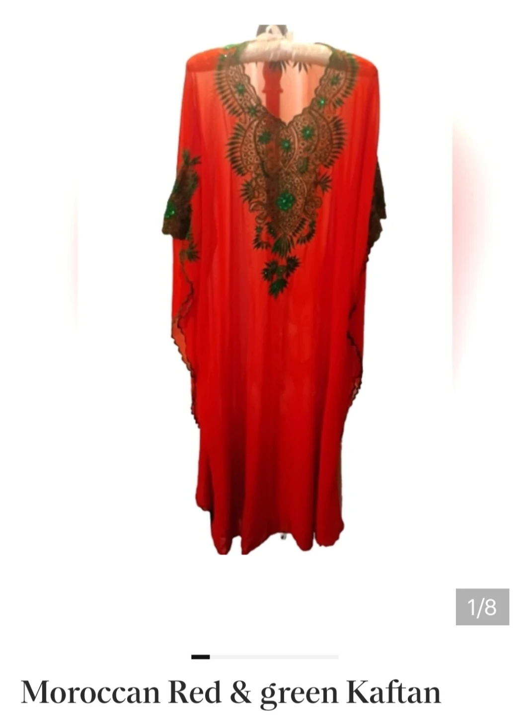 Moroccan Red & Green Kaftan