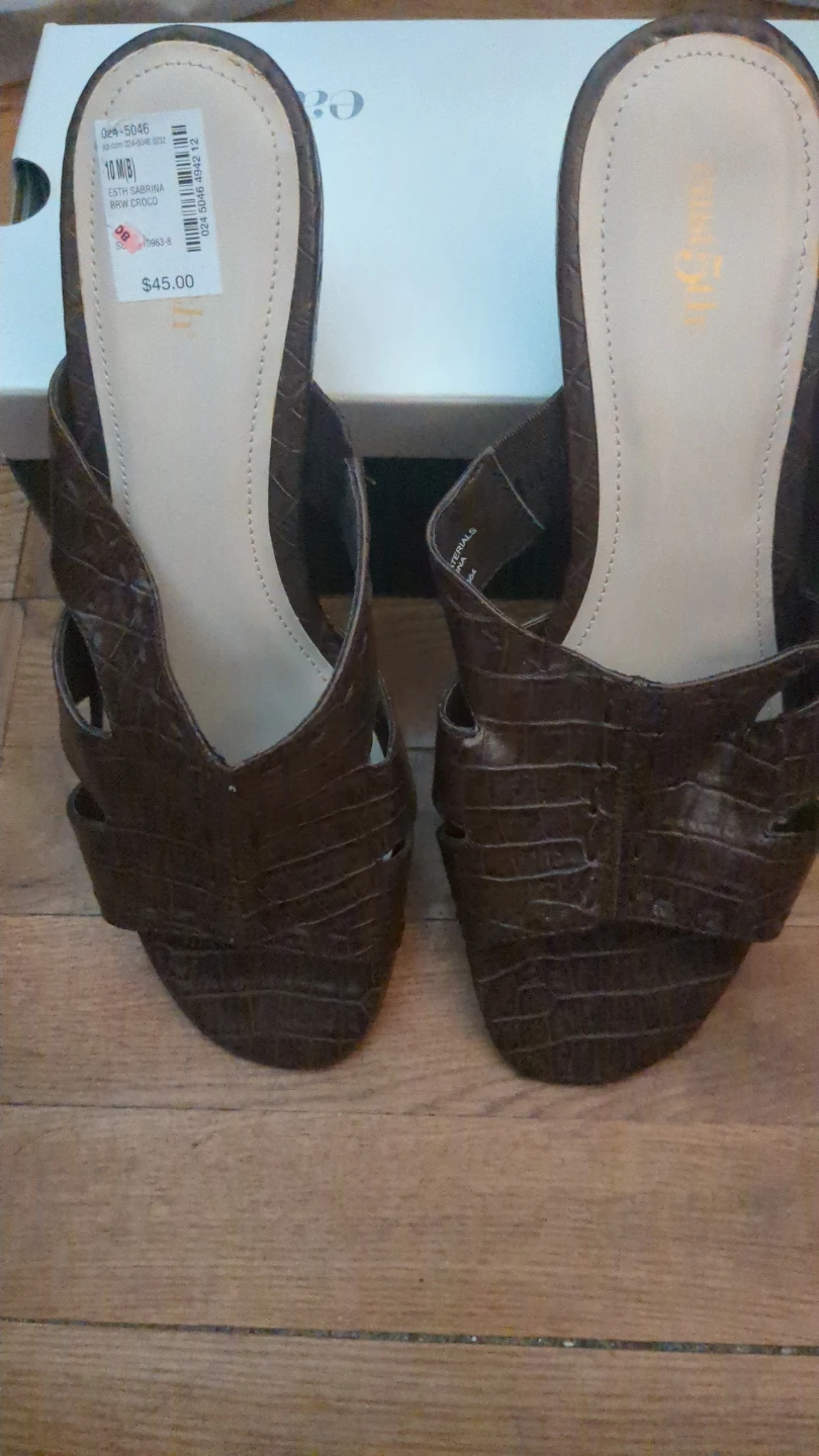 East 5th Sabrina Brown Croc Mules Size 10M - photo 2