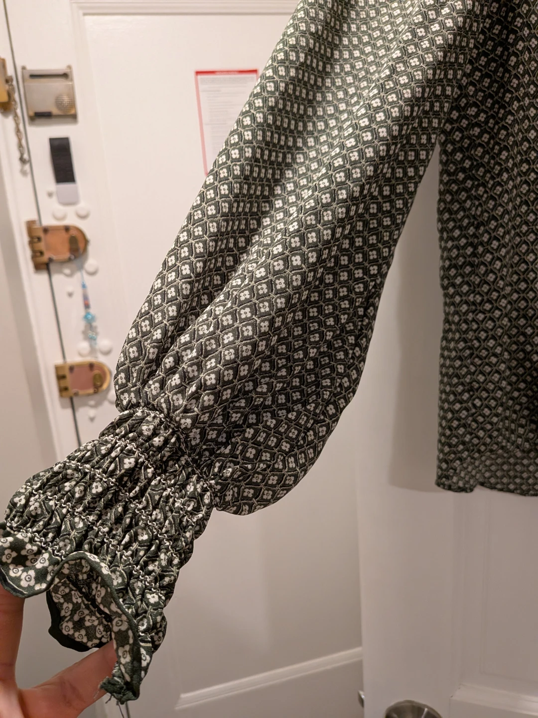 Max Studio Women's Size S Green Floral Print Blouse - photo 3