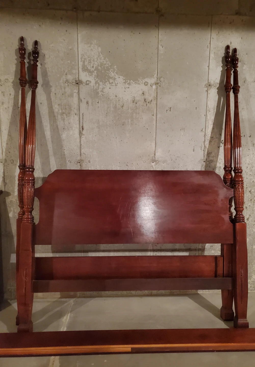 Cherry Wood Finish Bed Frame and Dresser Set