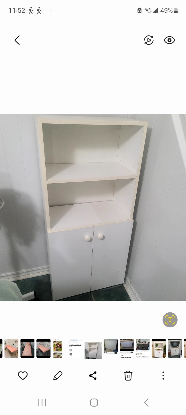 White Bookcase with Cabinet Doors