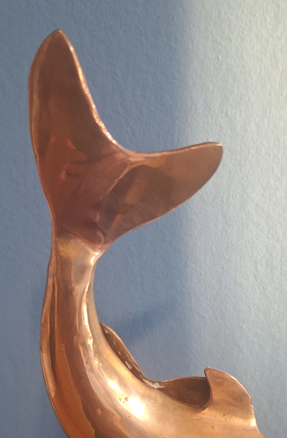 Vintage Large 11" MCM Brass Dolphin Sculpture - photo 3