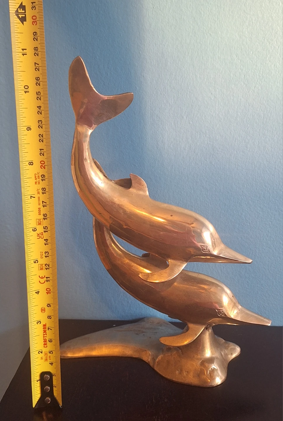 Vintage Large 11" MCM Brass Dolphin Sculpture - photo 5