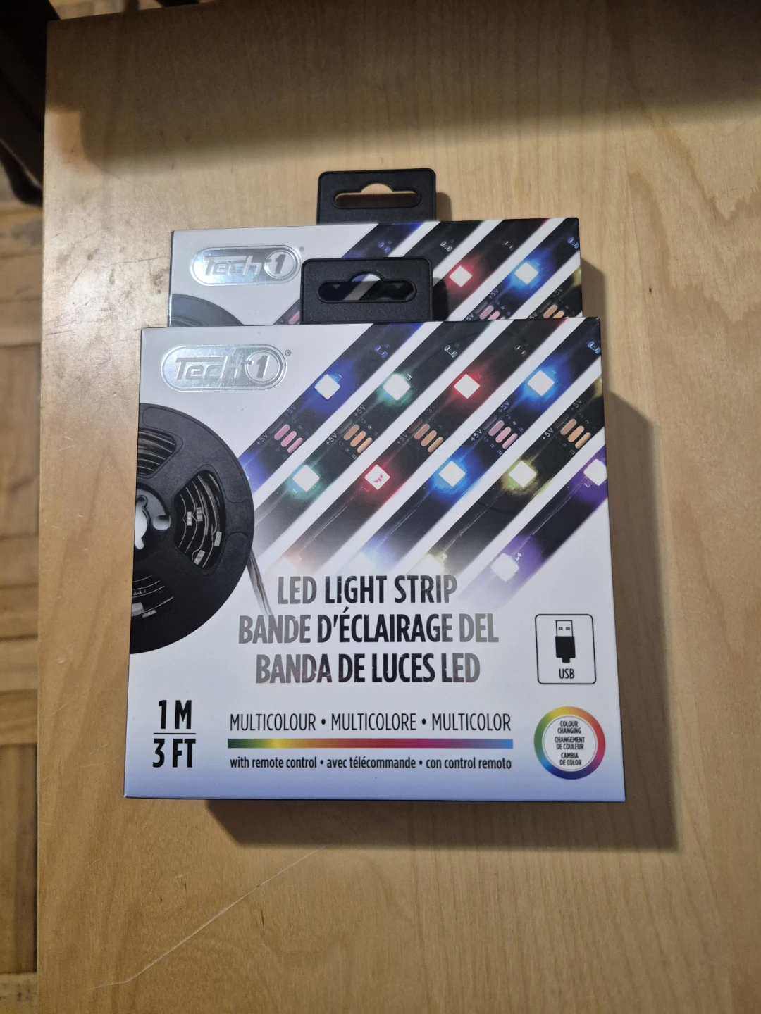 BNIB)2 RGB LED Light Strip, 3FT With Remote