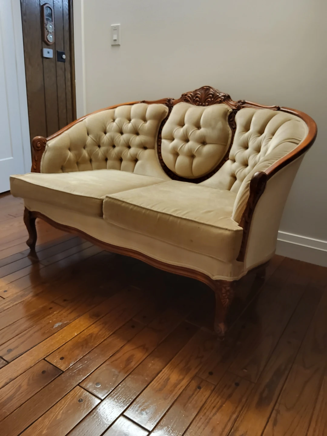 Vintage Loveseat Sofa - Beige Upholstery - photo 2