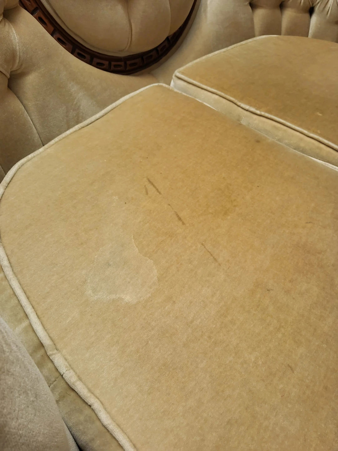 Vintage Loveseat Sofa - Beige Upholstery - photo 5