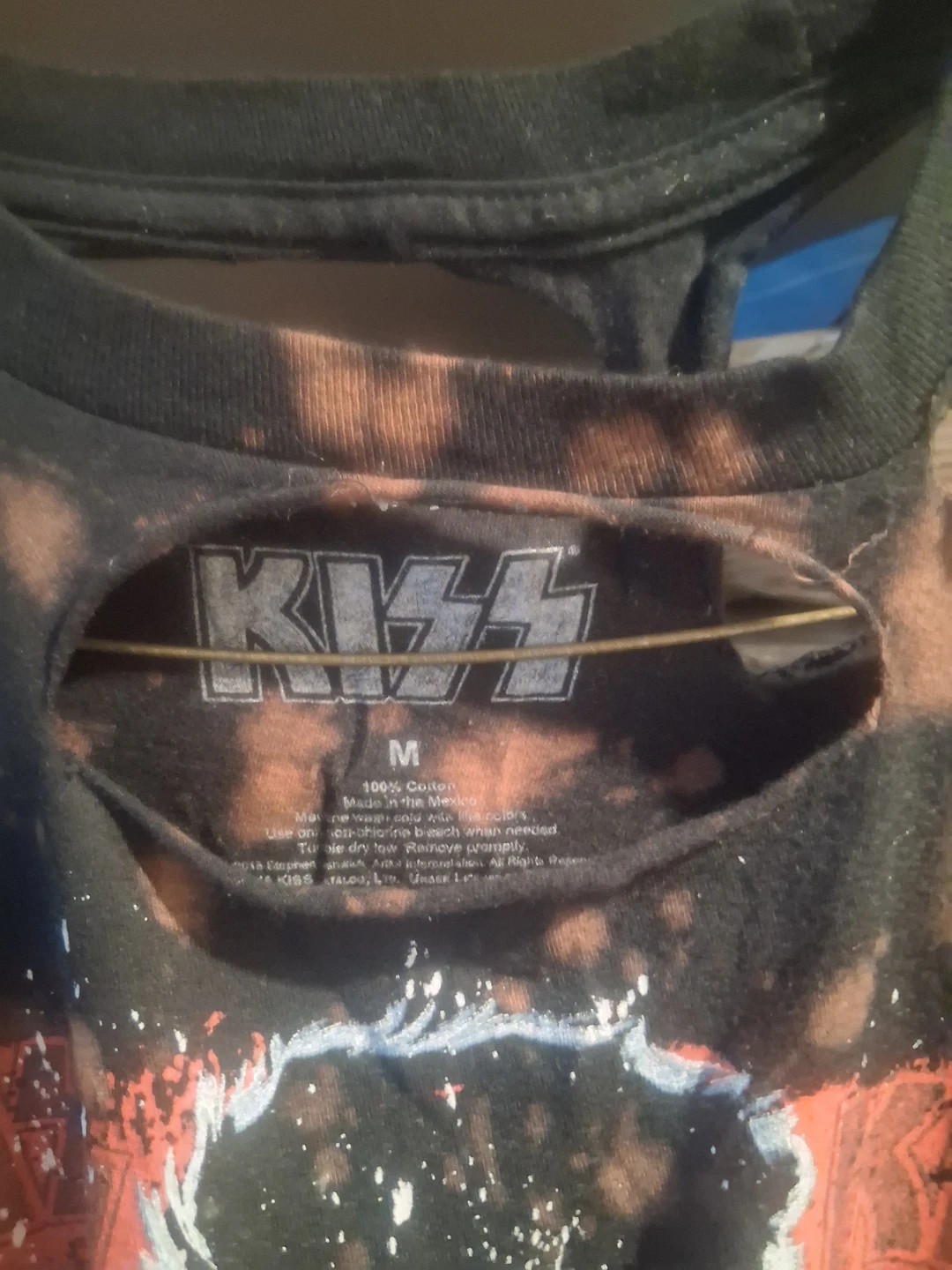 KISS 90's style black distressed shirt size M - photo 2