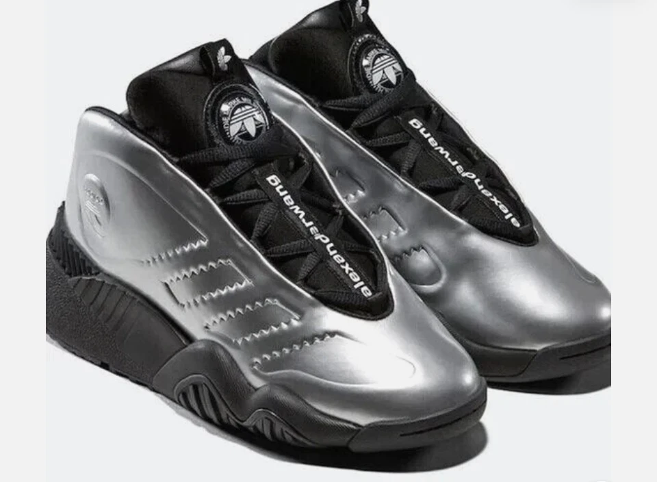 Adidas Alexander Wang AW BBall Soccer Sneakers Silver msrp-$427