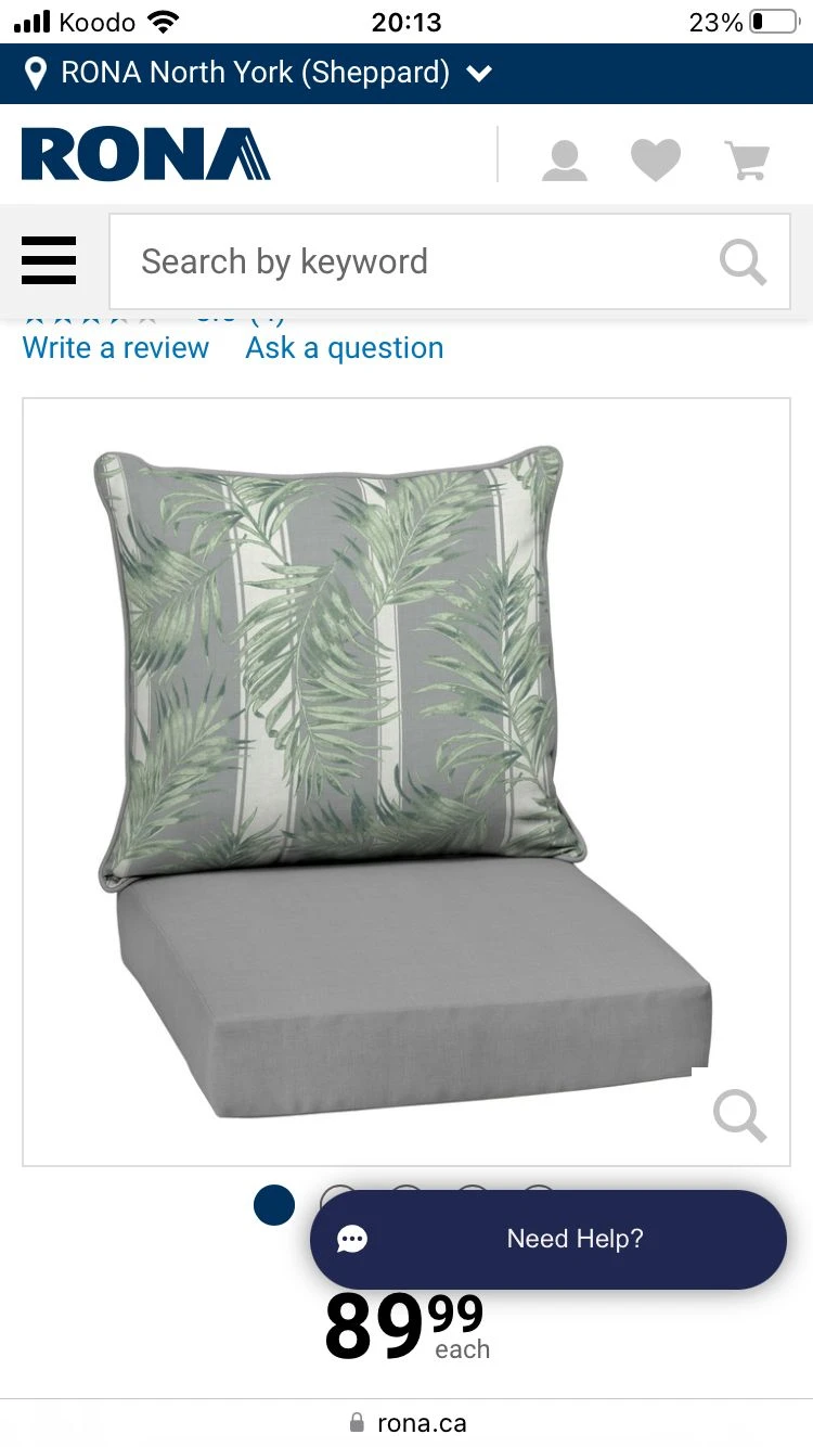 Outdoor Cushion Set.  Brand new