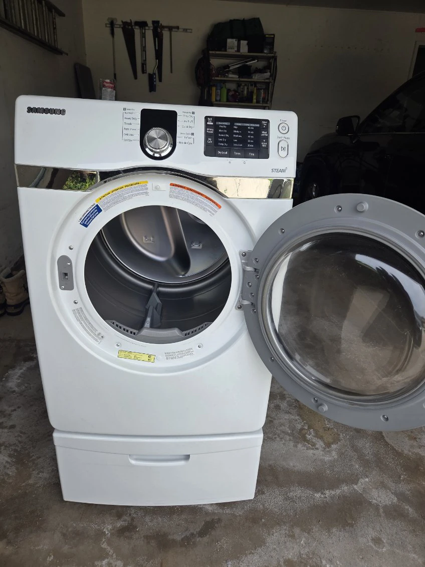 Samsung White Front Load Steam Dryer - photo 3