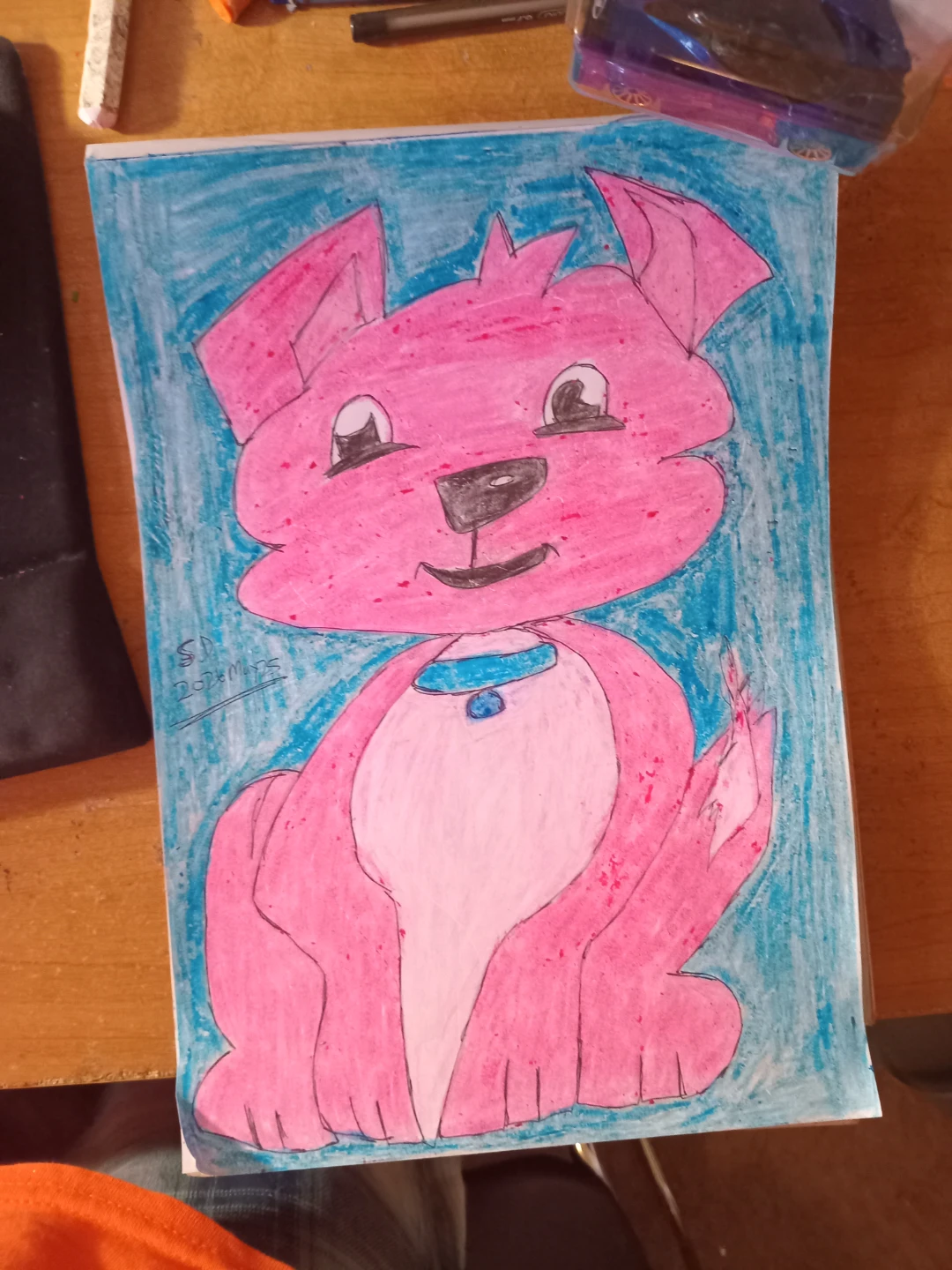 Blue Background: Pink Dog by Custom Artist Sherwin - photo 5