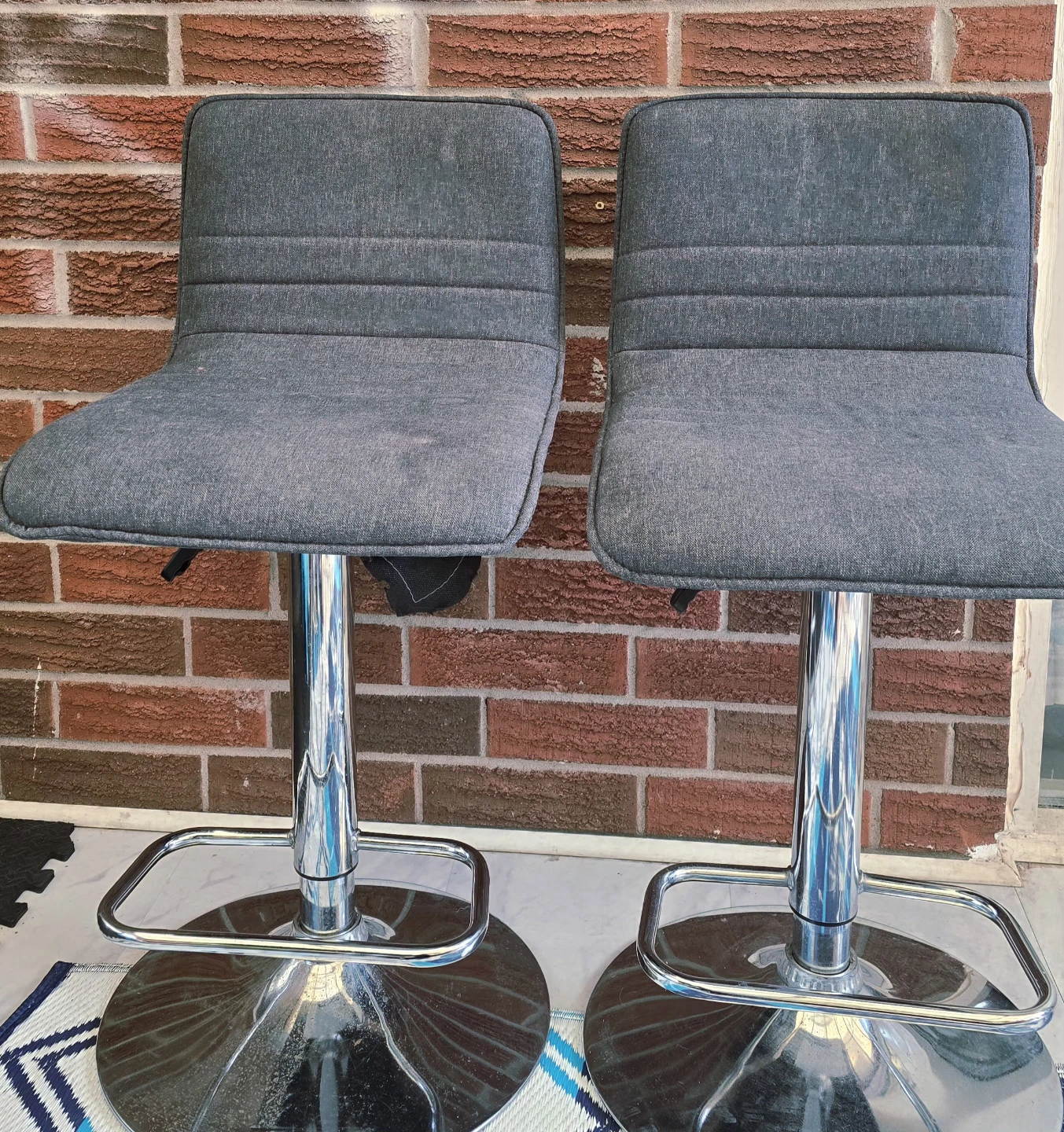 Pair of Grey Bar Stools - photo 2