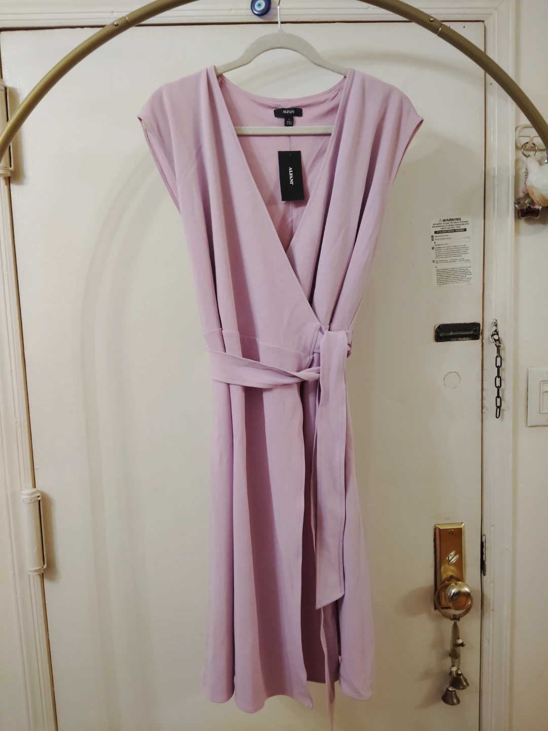 Alfani Violet Tulle Wrap Dress - Large