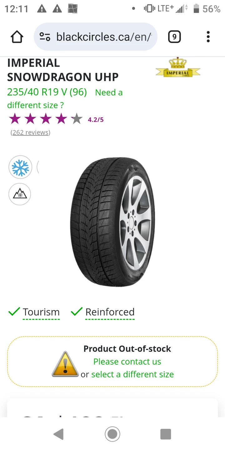Imperial Snowdragon UHP 235/40 R19 V (96) Tire