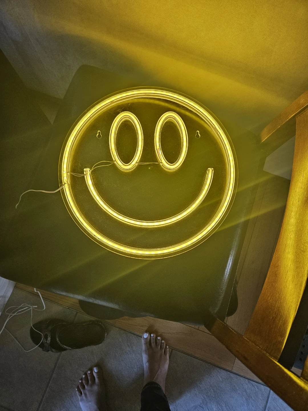 Yellow Smiley Face Neon Light