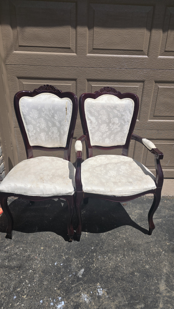Two ornate accent chairs