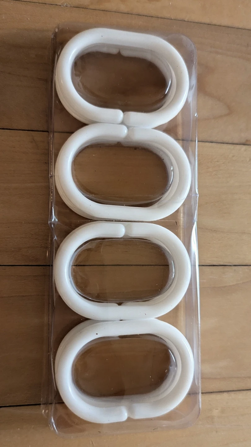White Shower Curtain Rings (Set of 12)