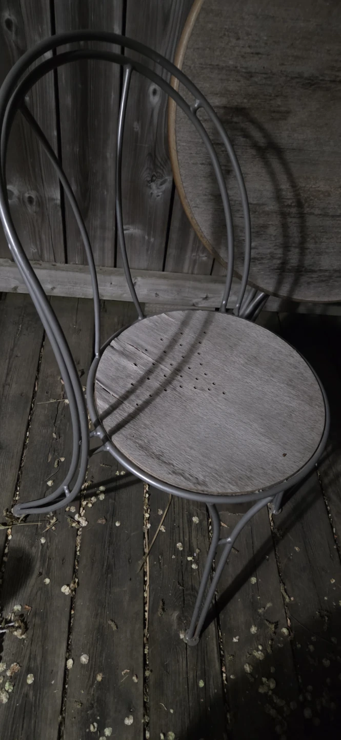 Weathered Metal and Wood Cafe Chair - photo 2